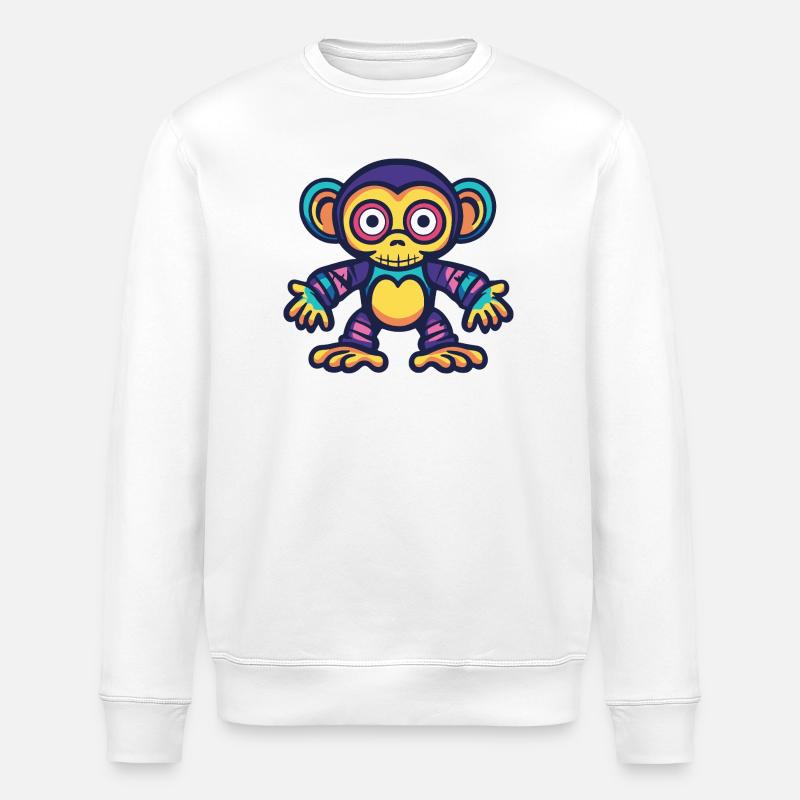 Affe Halloween Zombie - Stanley/Stella Unisex Bio-Sweatshirt ROLLER - Weiß