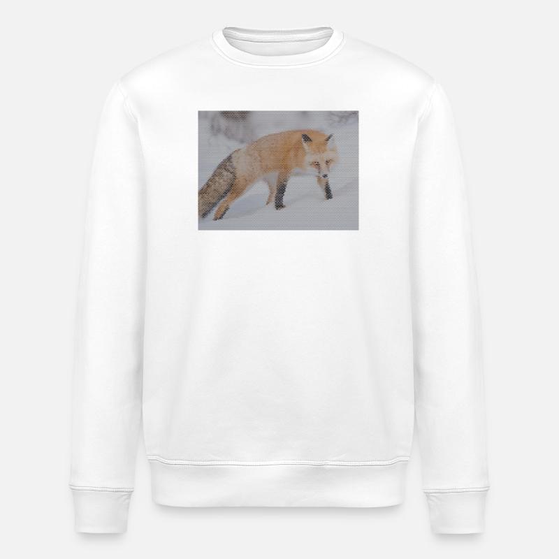 Geometrischer Fuchs - Stanley/Stella Unisex Bio-Sweatshirt ROLLER - Weiß