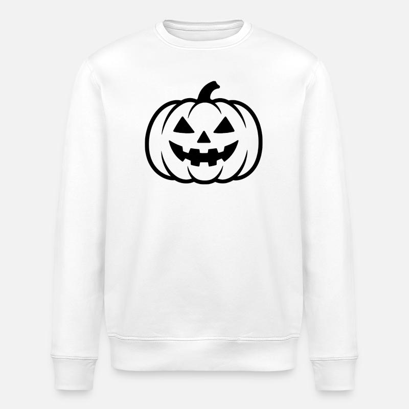 Silhouette de citrouille d’Halloween - Sweat bio ROLLER Stanley/Stella Unisexe - blanc