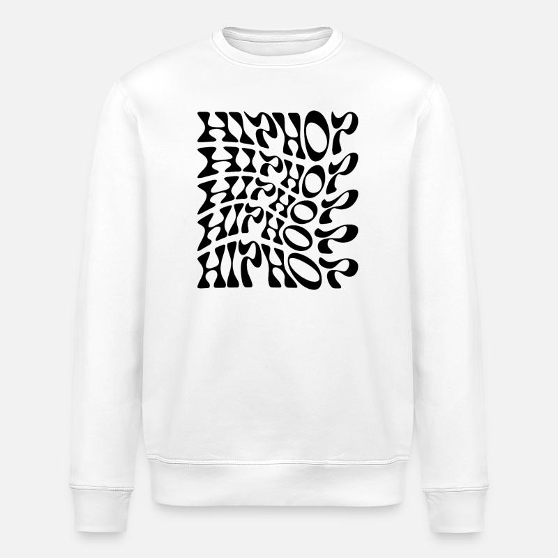 Hip Hop liquid wavy logo pattern - Stanley/Stella ROLLER Unisex Organic Sweatshirt - white