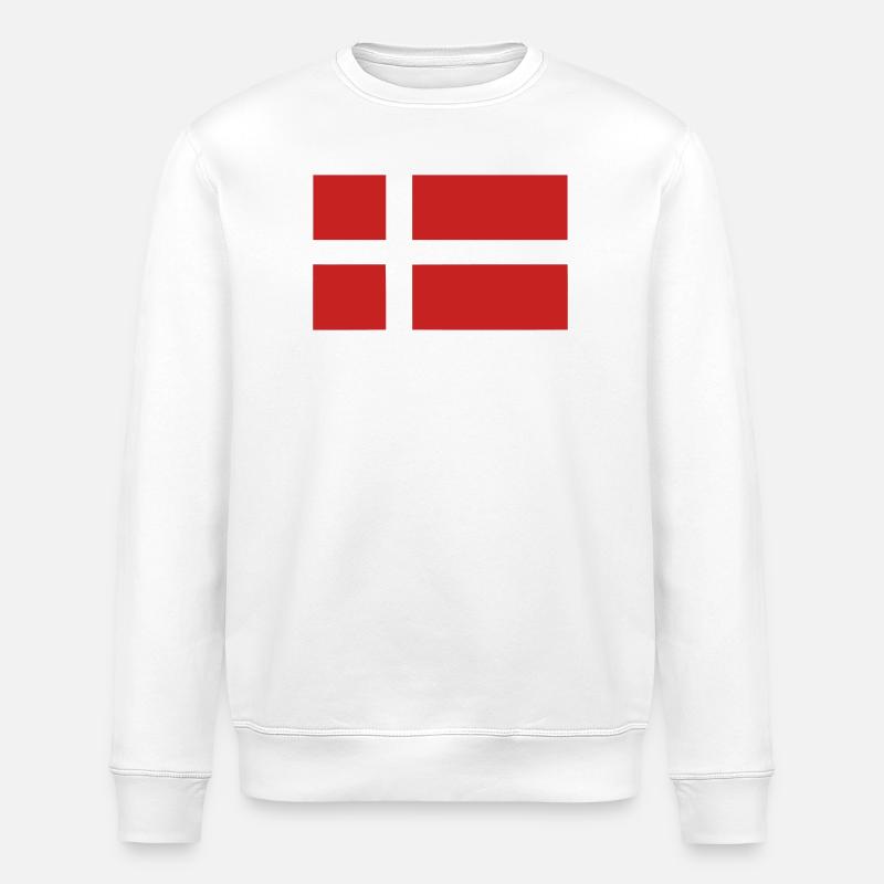 Drapeau du Danemark - Sweat bio ROLLER Stanley/Stella Unisexe - blanc