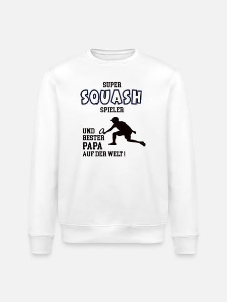 Squash Player Squasher Dad Father Man - Stanley/Stella ROLLER Unisex Organic Sweatshirt - white