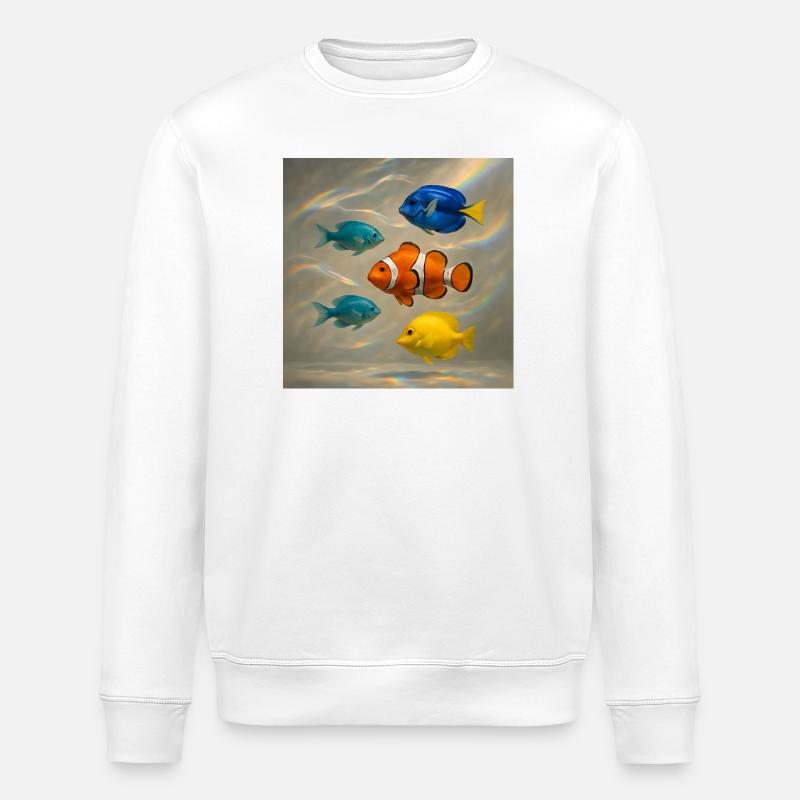 Poisson flottant - Sweat bio ROLLER Stanley/Stella Unisexe - blanc