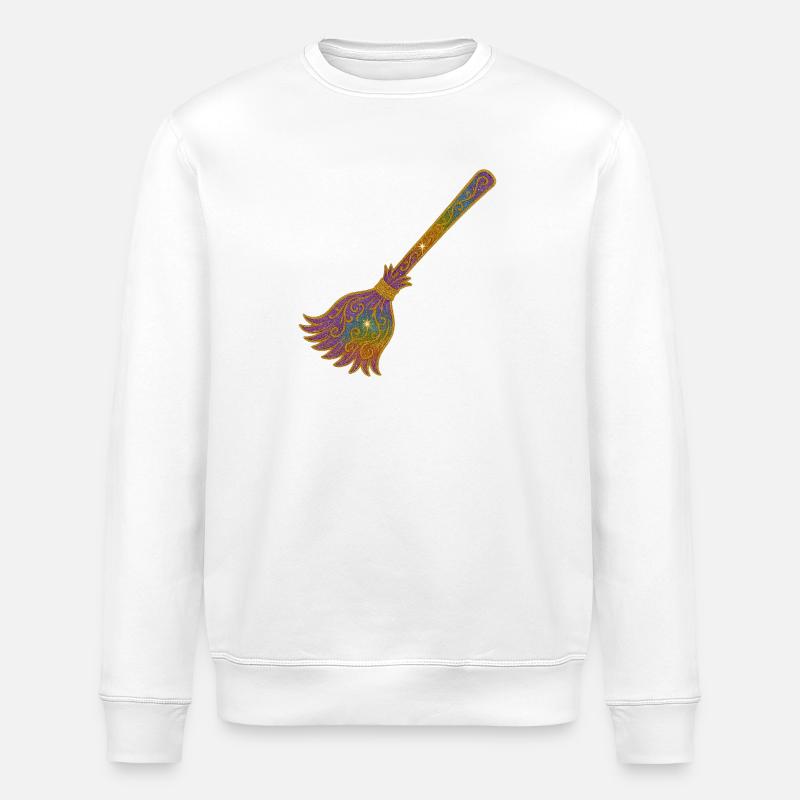 Balai à paillettes arc-en-ciel Magic - Sweat bio ROLLER Stanley/Stella Unisexe - blanc
