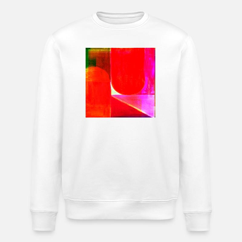 Neon Farbblock Geometrie - Stanley/Stella Unisex Bio-Sweatshirt ROLLER - Weiß