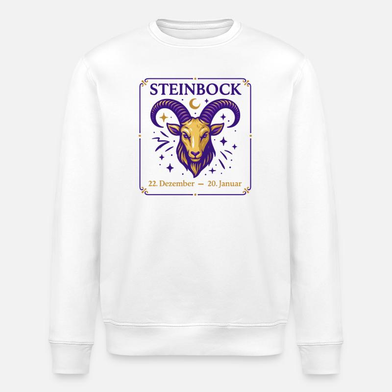Sternzeichen Steinbock - Stanley/Stella Unisex Bio-Sweatshirt ROLLER - Weiß