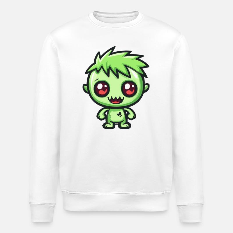 Zombie Halloween Creepy Comic - Stanley/Stella ROLLER Unisex Organic Sweatshirt - white