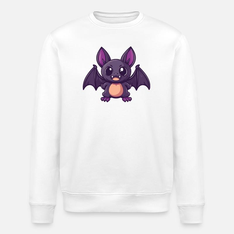 Bat Halloween Funny Comic - Stanley/Stella ROLLER Unisex Organic Sweatshirt - white