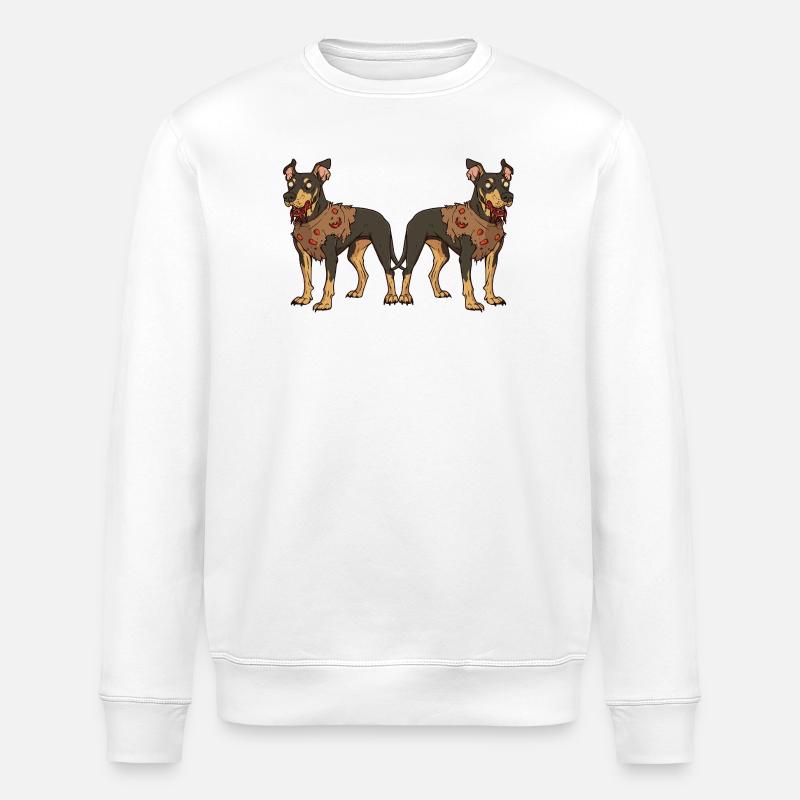 Dobermann Hund Halloween Team Lustig - Stanley/Stella Unisex Bio-Sweatshirt ROLLER - Weiß