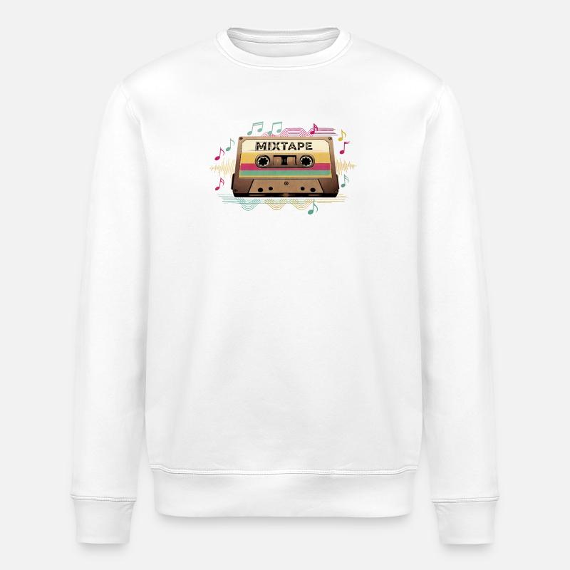 Mixtape rétro NeonNotes - Sweat bio ROLLER Stanley/Stella Unisexe - blanc