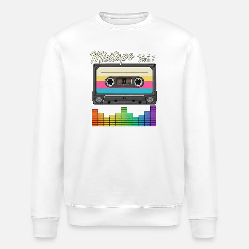 Mixtape Vol.1 Retro Kassette - Stanley/Stella Unisex Bio-Sweatshirt ROLLER - Weiß