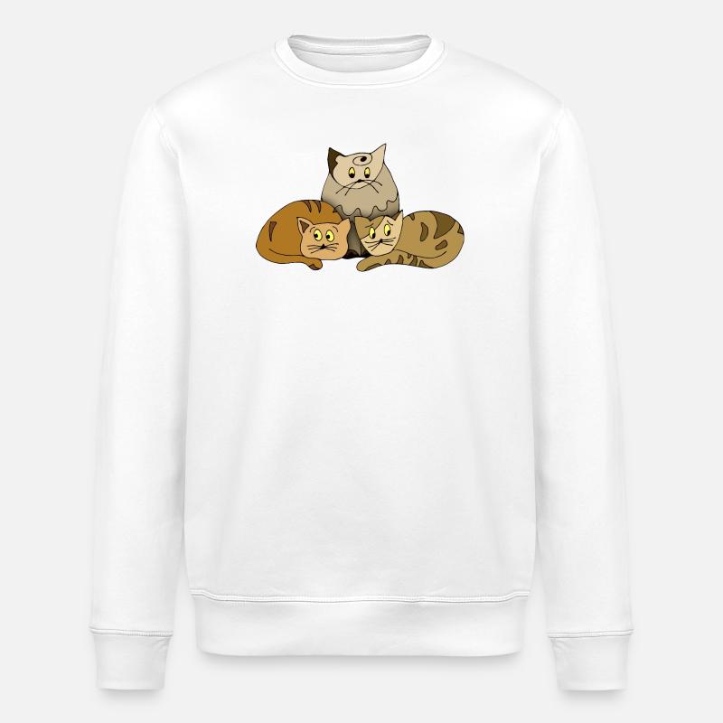 Katzen - Stanley/Stella Unisex Bio-Sweatshirt ROLLER - Weiß