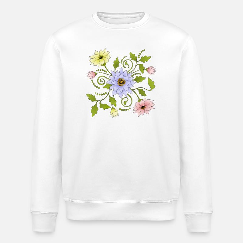 Blumen - Stanley/Stella Unisex Bio-Sweatshirt ROLLER - Weiß