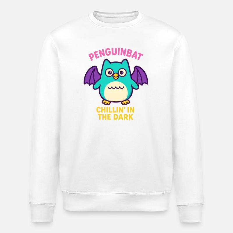 Penguinbat - Chillin' in the Dark - Sweat bio ROLLER Stanley/Stella Unisexe - blanc