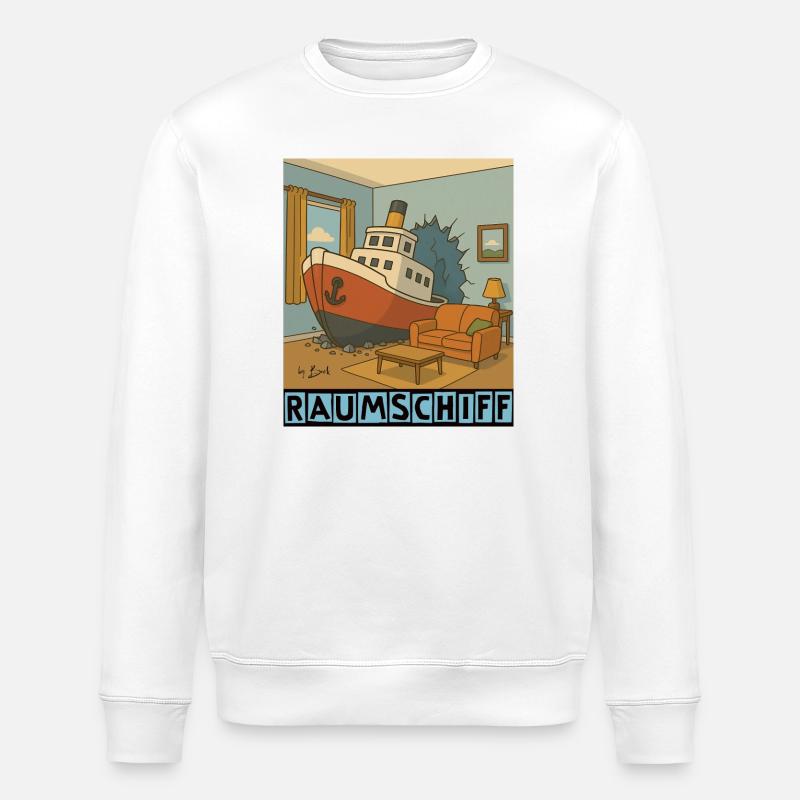 Vaisseau spatial par Rico Beck - Sweat bio ROLLER Stanley/Stella Unisexe - blanc