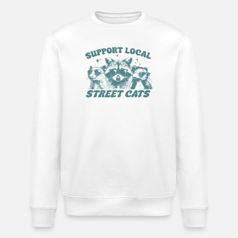 Soutenez les chats des rues locaux - Sweat bio ROLLER Stanley/Stella Unisexe - blanc