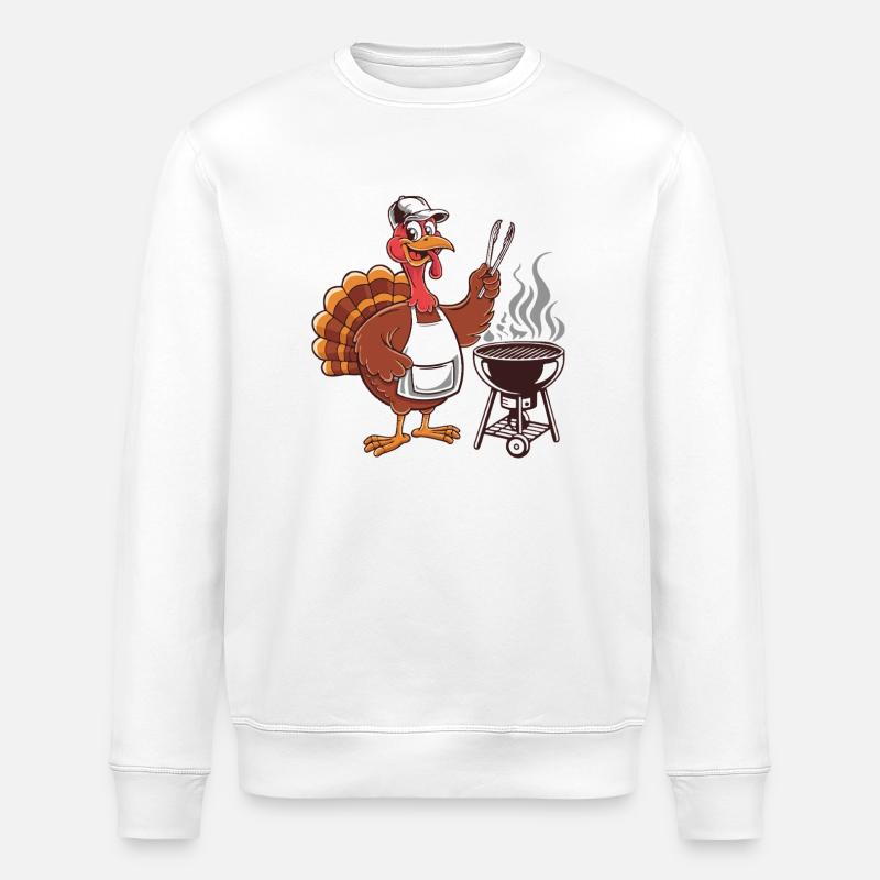 Thanksgiving Truthahn Grillspaß - Stanley/Stella Unisex Bio-Sweatshirt ROLLER - Weiß