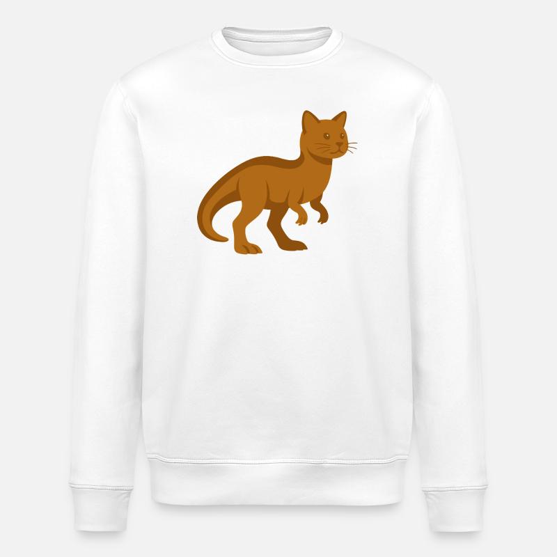 Trex Cat Dinosaur - Stanley/Stella ROLLER Unisex Organic Sweatshirt - white