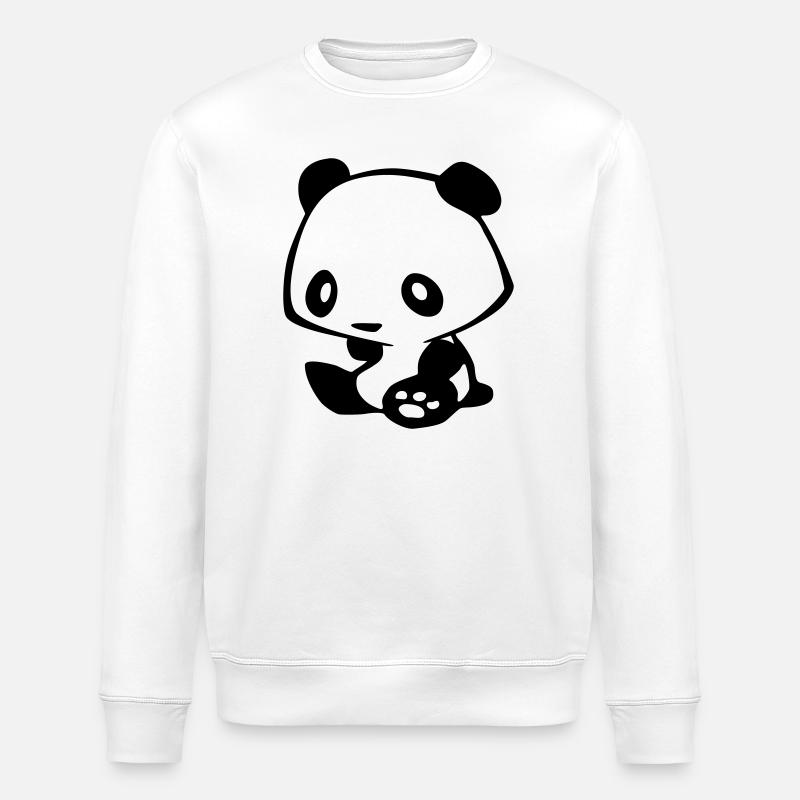 Kawaii Panda – Mignon Manga Ours Bambou - Sweat bio ROLLER Stanley/Stella Unisexe - blanc