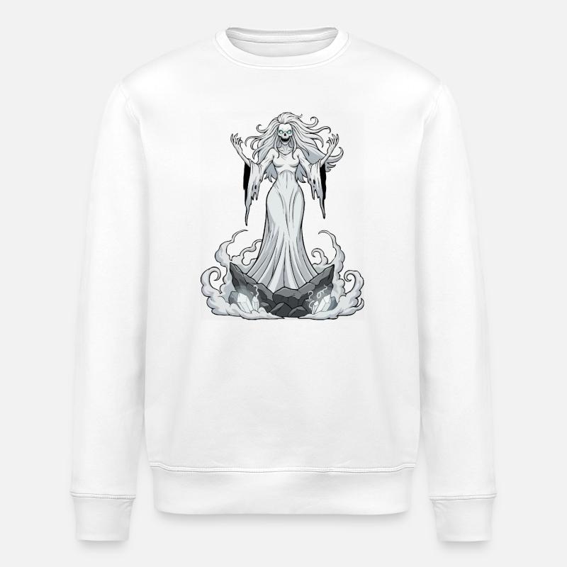 Banshee auf Kristallfelsen - Stanley/Stella Unisex Bio-Sweatshirt ROLLER - Weiß
