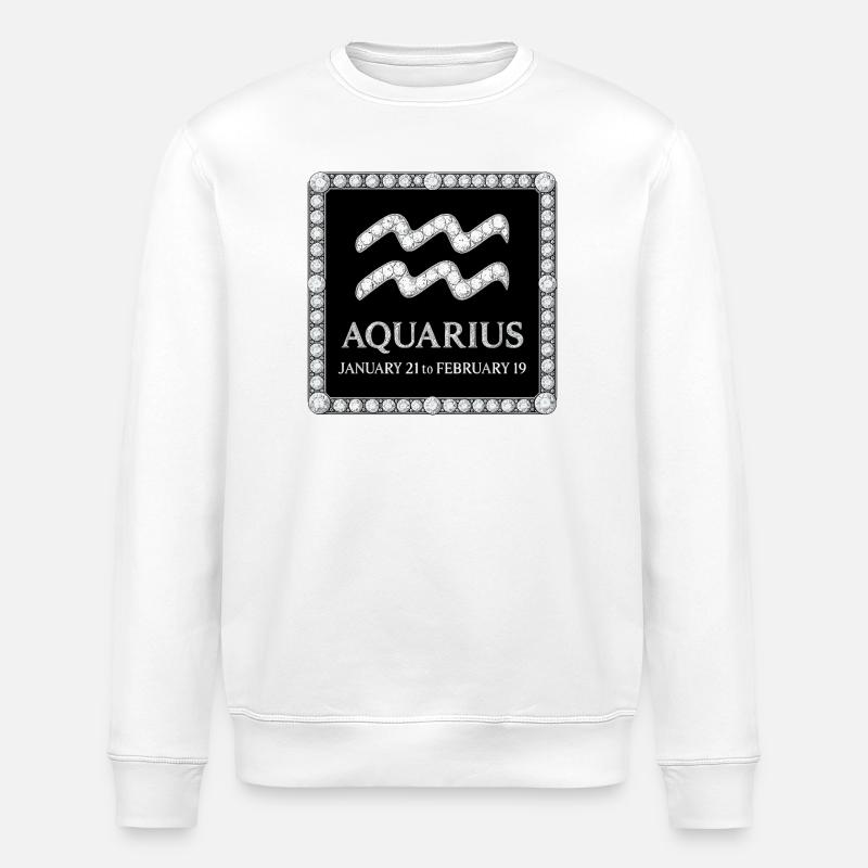 Signe du zodiaque Verseau - Sweat bio ROLLER Stanley/Stella Unisexe - blanc