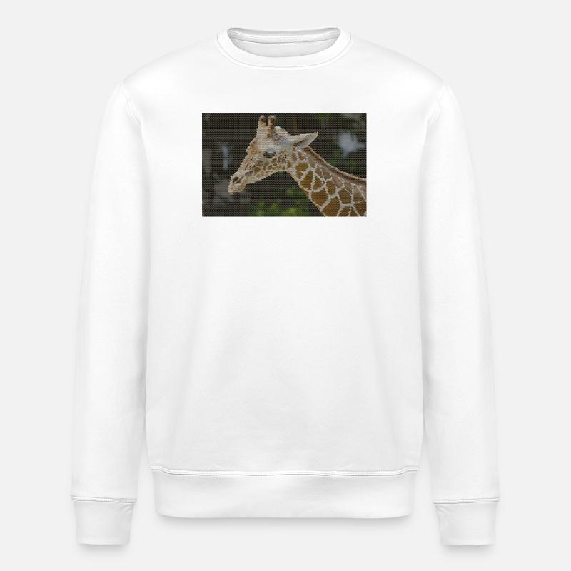 Giraffe with triangle pattern - Stanley/Stella ROLLER Unisex Organic Sweatshirt - white