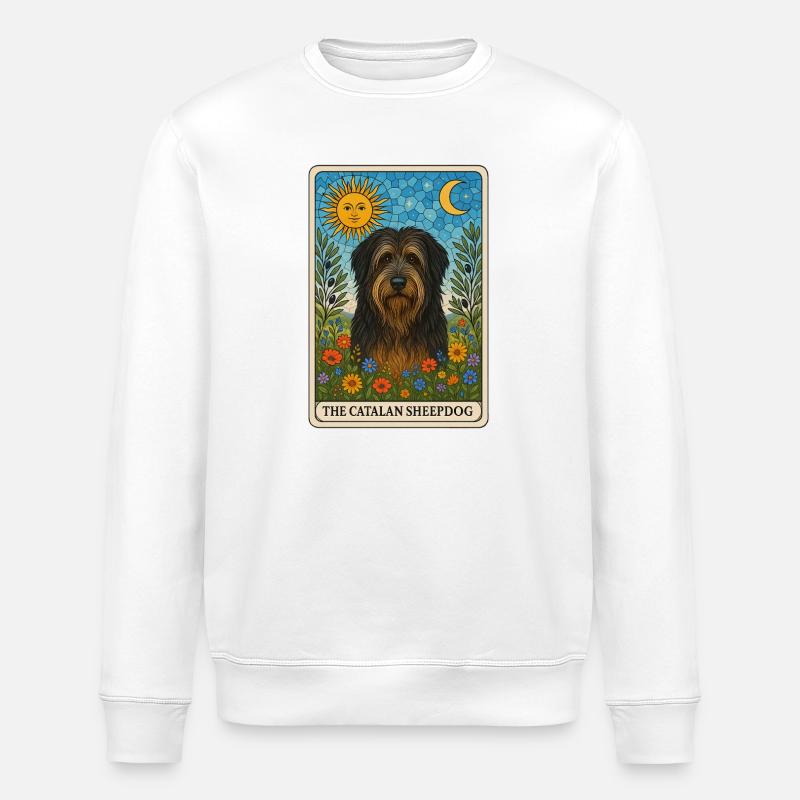 Soleil Lune Chien de berger catalan - Sweat bio ROLLER Stanley/Stella Unisexe - blanc