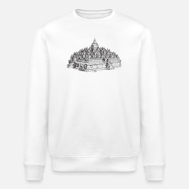 Borobudur Tempel - Stanley/Stella Unisex Bio-Sweatshirt ROLLER - Weiß