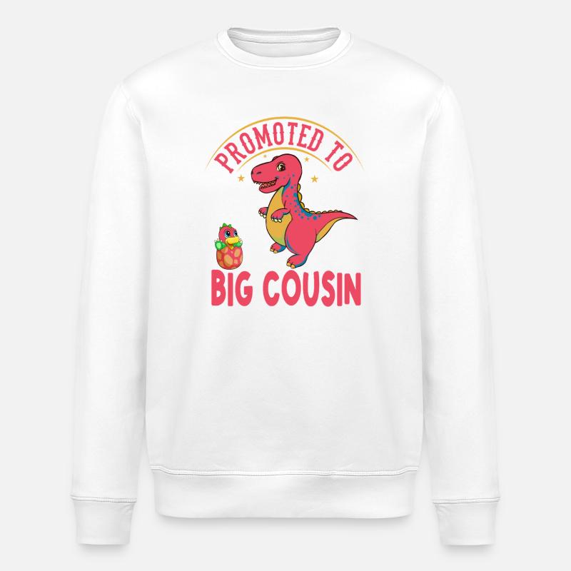 Befördert zum großen Cousin-T-Rex-Dinosaurier - Stanley/Stella Unisex Bio-Sweatshirt ROLLER - Weiß