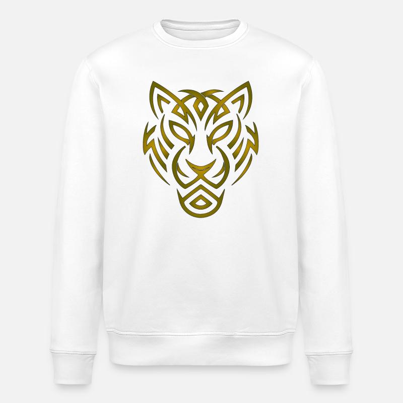 Glyphen-Emblem "Goldener Wolf" - Stanley/Stella Unisex Bio-Sweatshirt ROLLER - Weiß