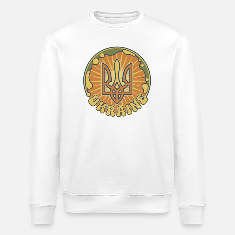 Insigne de soleil Trident ukrainien - Sweat bio ROLLER Stanley/Stella Unisexe - blanc