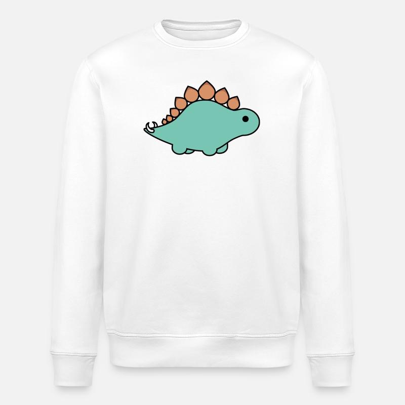 Dessin animé de stégosaure turquoise - Sweat bio ROLLER Stanley/Stella Unisexe - blanc