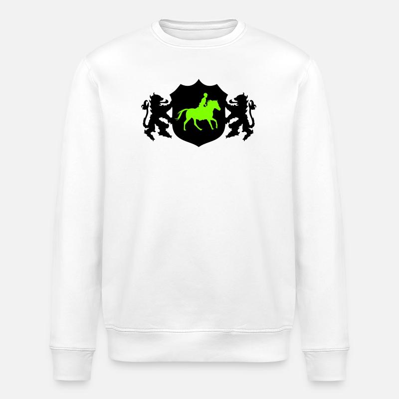 Armoiries du cavalier de chevaux - Sweat bio ROLLER Stanley/Stella Unisexe - blanc