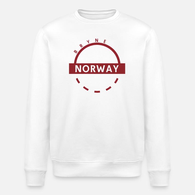 Norwegen Emblem Ring Design - Stanley/Stella Unisex Bio-Sweatshirt ROLLER - Weiß