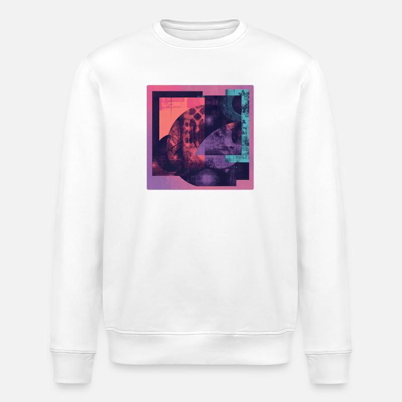 Neon Kollage Geometrische Muster - Stanley/Stella Unisex Bio-Sweatshirt ROLLER - Weiß