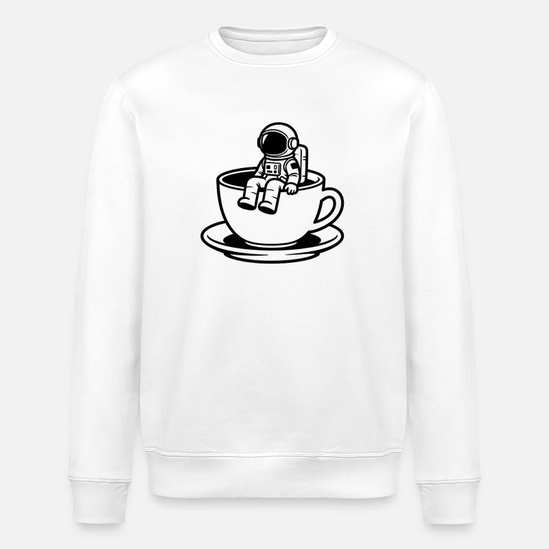 Astronaut in Kaffeetasse - Stanley/Stella Unisex Bio-Sweatshirt ROLLER - Weiß