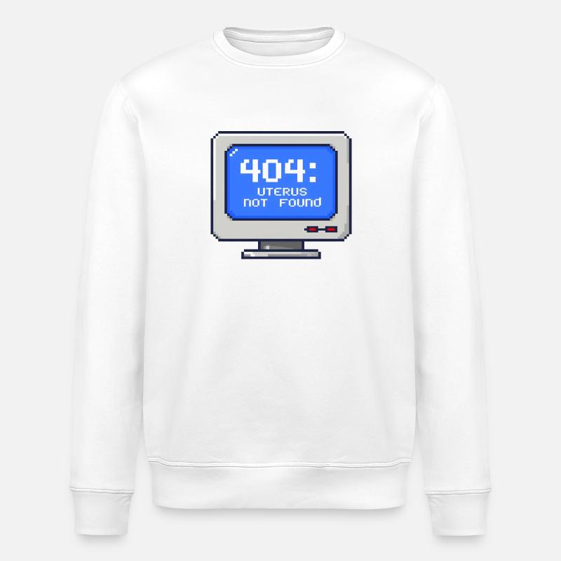 404 : utérus introuvable - Pixel 8 bits - Sweat bio ROLLER Stanley/Stella Unisexe - blanc