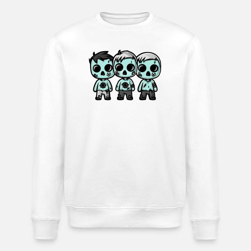 Zombies Halloween Niedlich Comic - Stanley/Stella Unisex Bio-Sweatshirt ROLLER - Weiß