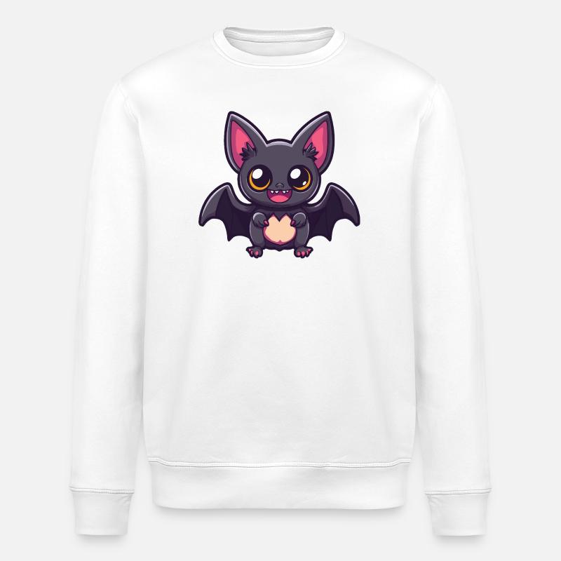 Bat Halloween Funny Comic - Stanley/Stella ROLLER Unisex Organic Sweatshirt - white
