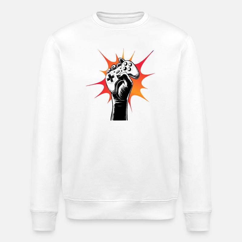 Gamer Power Controller Motiv - Stanley/Stella Unisex Bio-Sweatshirt ROLLER - Weiß
