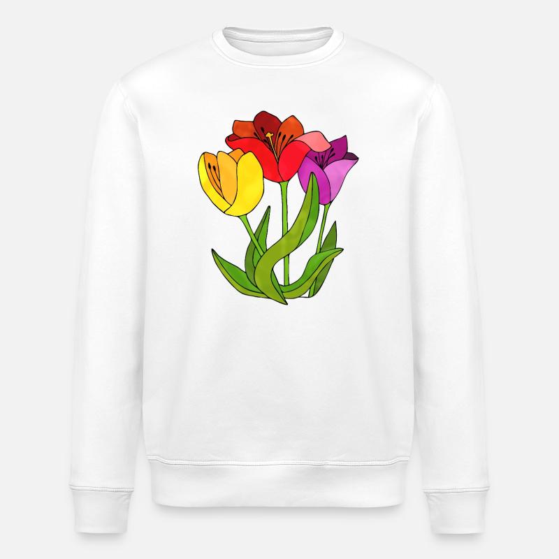 Blumen - Stanley/Stella Unisex Bio-Sweatshirt ROLLER - Weiß