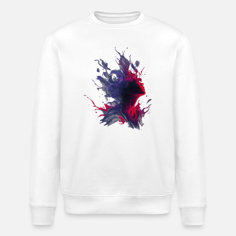 Passion_and_Shadow_Splash - Stanley/Stella ROLLER Unisex Organic Sweatshirt - white