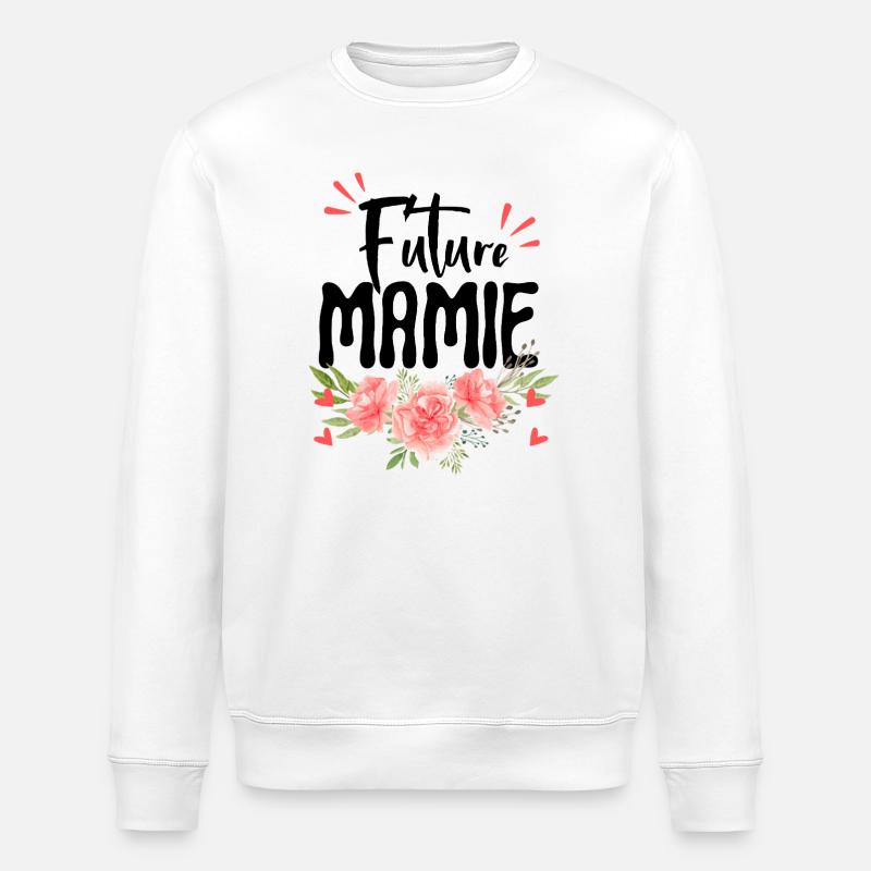 Future mamie – Annonce grossesse fleurie - Sweat bio ROLLER Stanley/Stella Unisexe - blanc