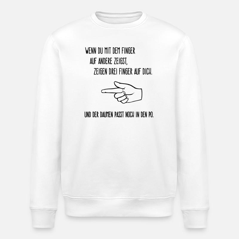 Finger on others - Stanley/Stella ROLLER Unisex Organic Sweatshirt - white