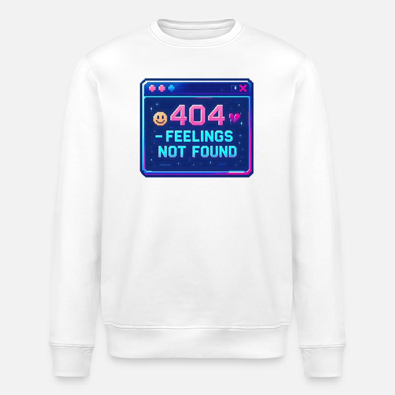 Y2K Retro – 404 Feelings Not Found - Stanley/Stella ROLLER Unisex Organic Sweatshirt - white
