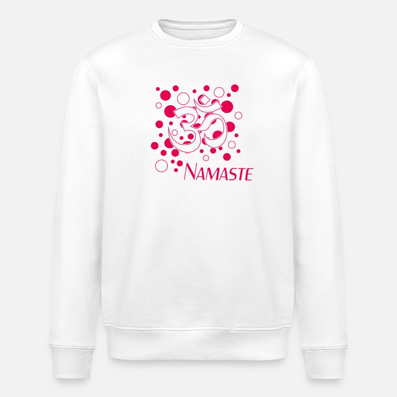 Conception du cercle rose Om Namaste - Sweat bio ROLLER Stanley/Stella Unisexe - blanc