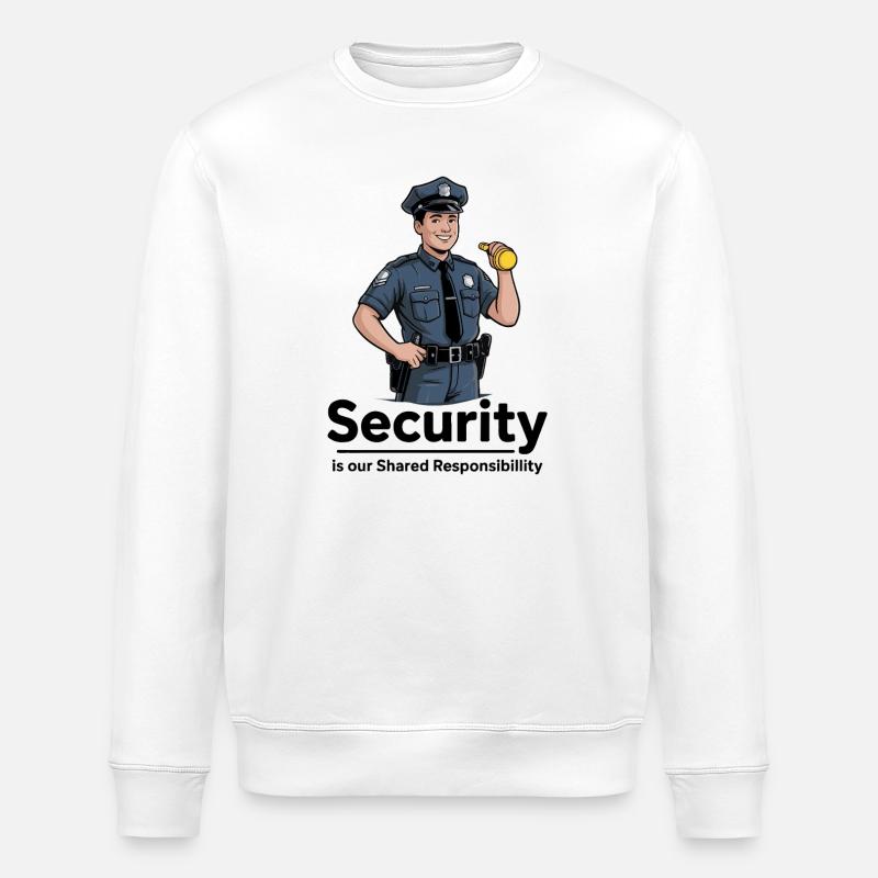 Security Officer Spotlight Graphic - Stanley/Stella ROLLER Unisex Organic Sweatshirt - white