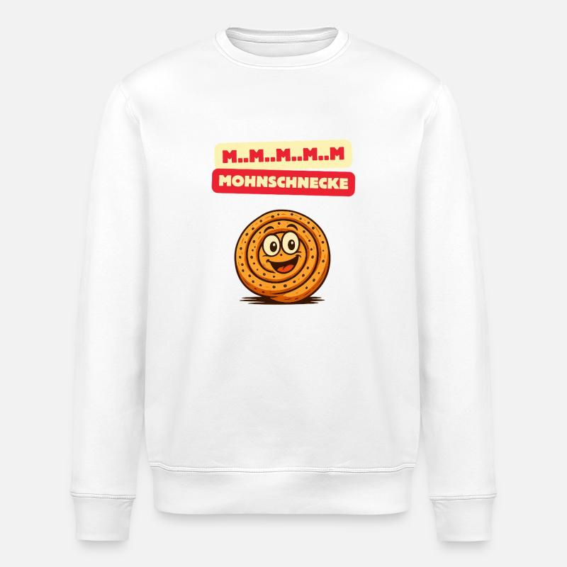 Mmm Mohnschnecke Cartoon Donut - Stanley/Stella Unisex Bio-Sweatshirt ROLLER - Weiß