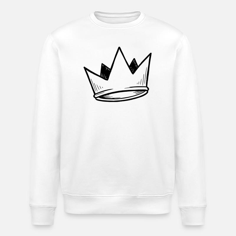 Crown Vector | Doodle Look - Stanley/Stella ROLLER Unisex Organic Sweatshirt - white