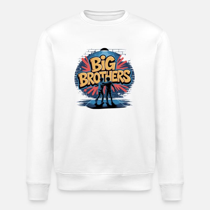 Big Brothers Graffiti Duo - Stanley/Stella Unisex Bio-Sweatshirt ROLLER - Weiß